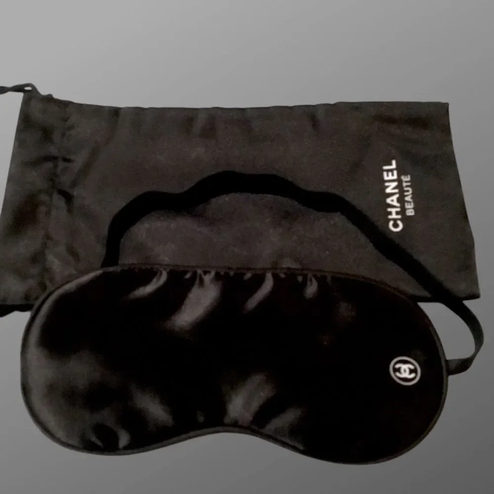 CHANEL Black Satin Eye Mask